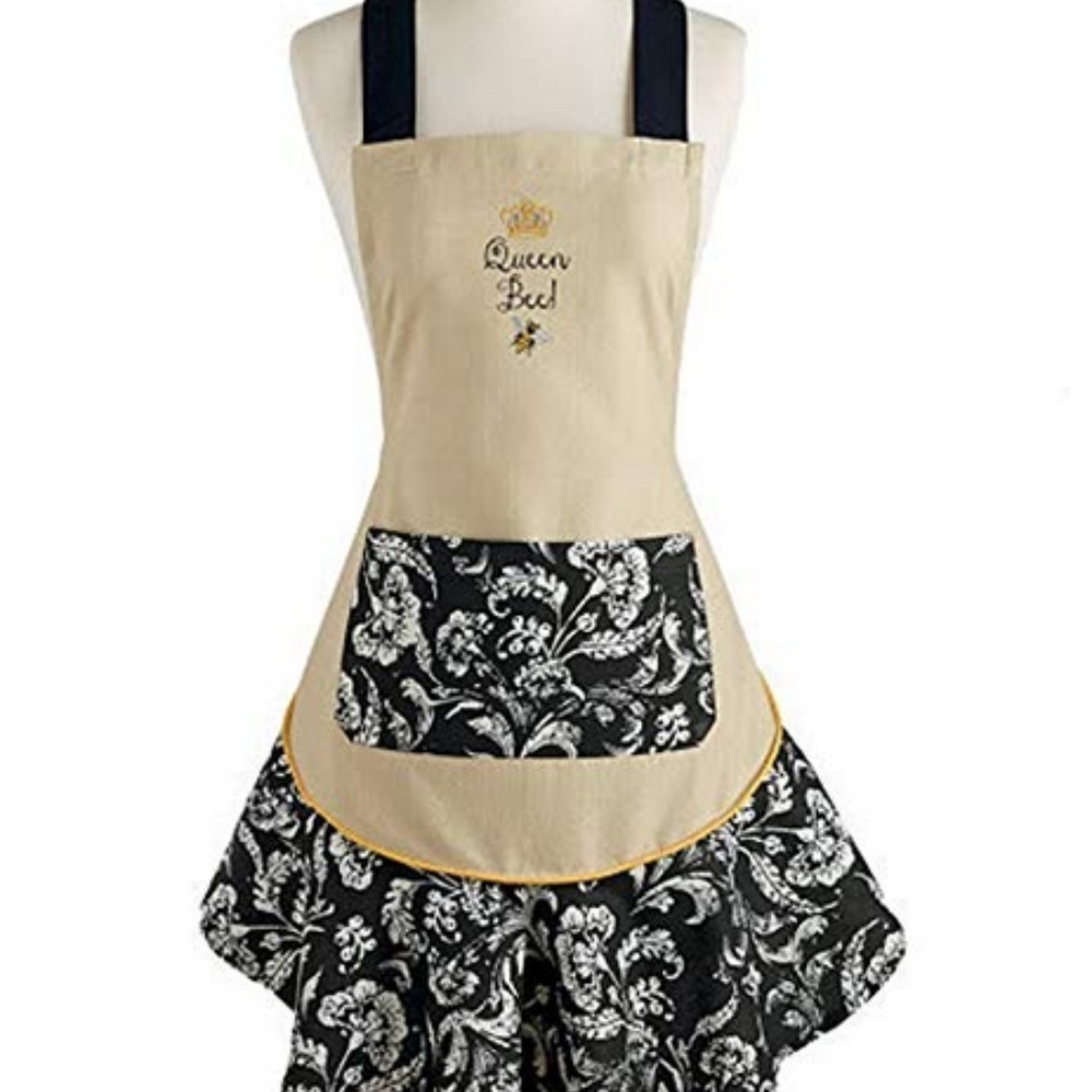 Queen Bee Embroidered Kitchen Apron